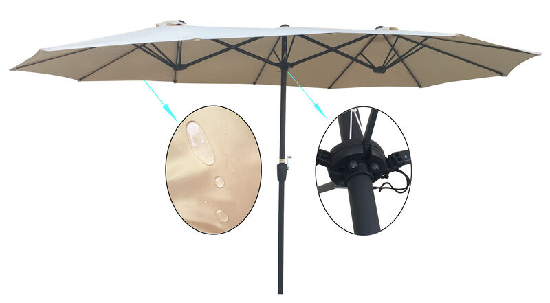Streamdale Double-Sided Patio Umbrella 15x9FT