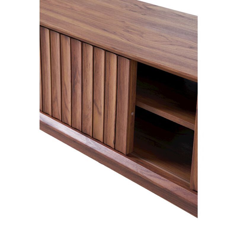 Jonathan Y Gennaro Farmhouse 3-Storage Sliding Door TV Stand Fits TVs With Cable Management