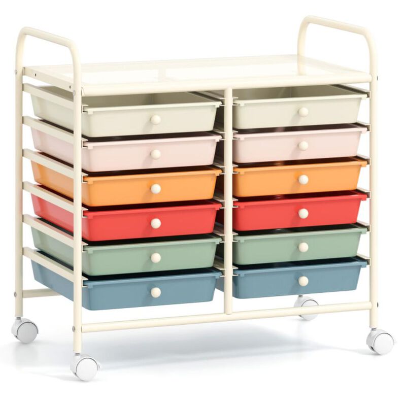 Hivvago 12 Drawers Rolling Storage Cart for Home and Office