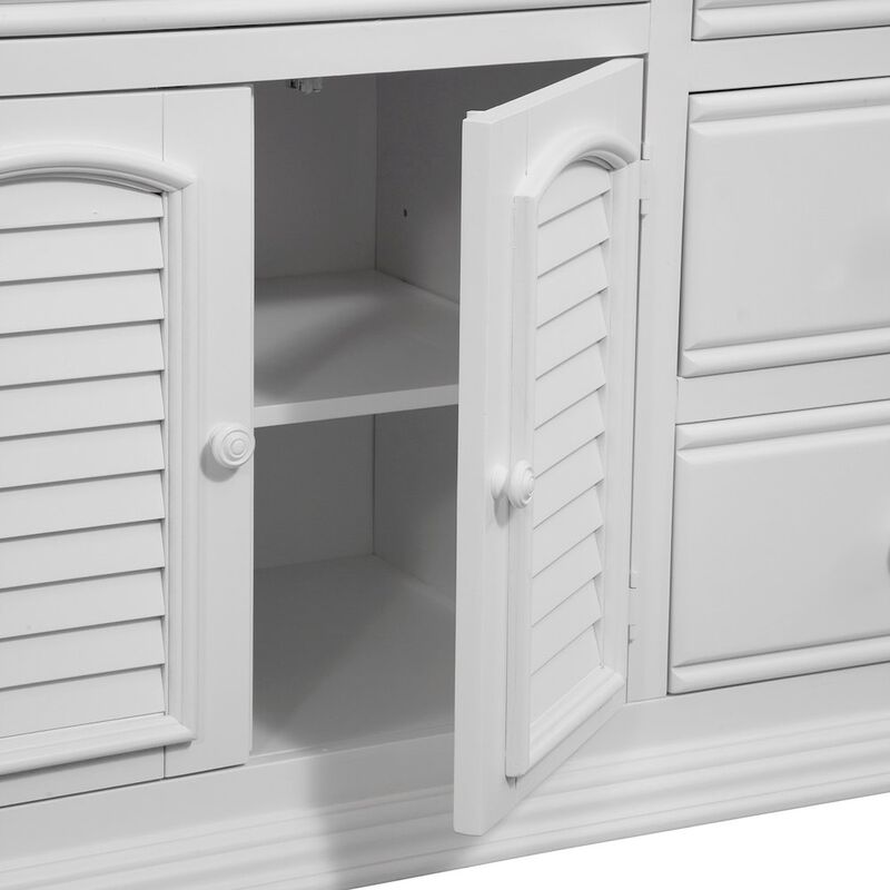 American Woodcrafters Cottage Traditions Triple Dresser - White Cottage