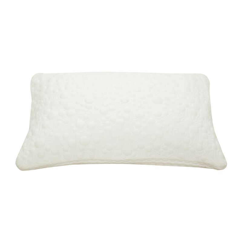 Tic Standard Pillow, Supportive Shredded Memory Foam, Polyester Cover - Benzara