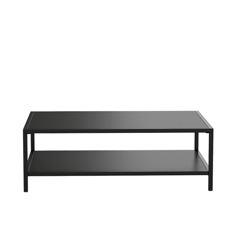 Flash Furniture 2 Tier Patio Coffee Table Black Coffee Table, Porch, or Poolside-Steel Leg Frame image number 5
