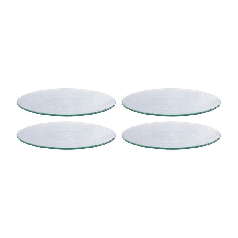 Glass Dinnerware dia.9" Round Clear Glass Plate (Set of 4)