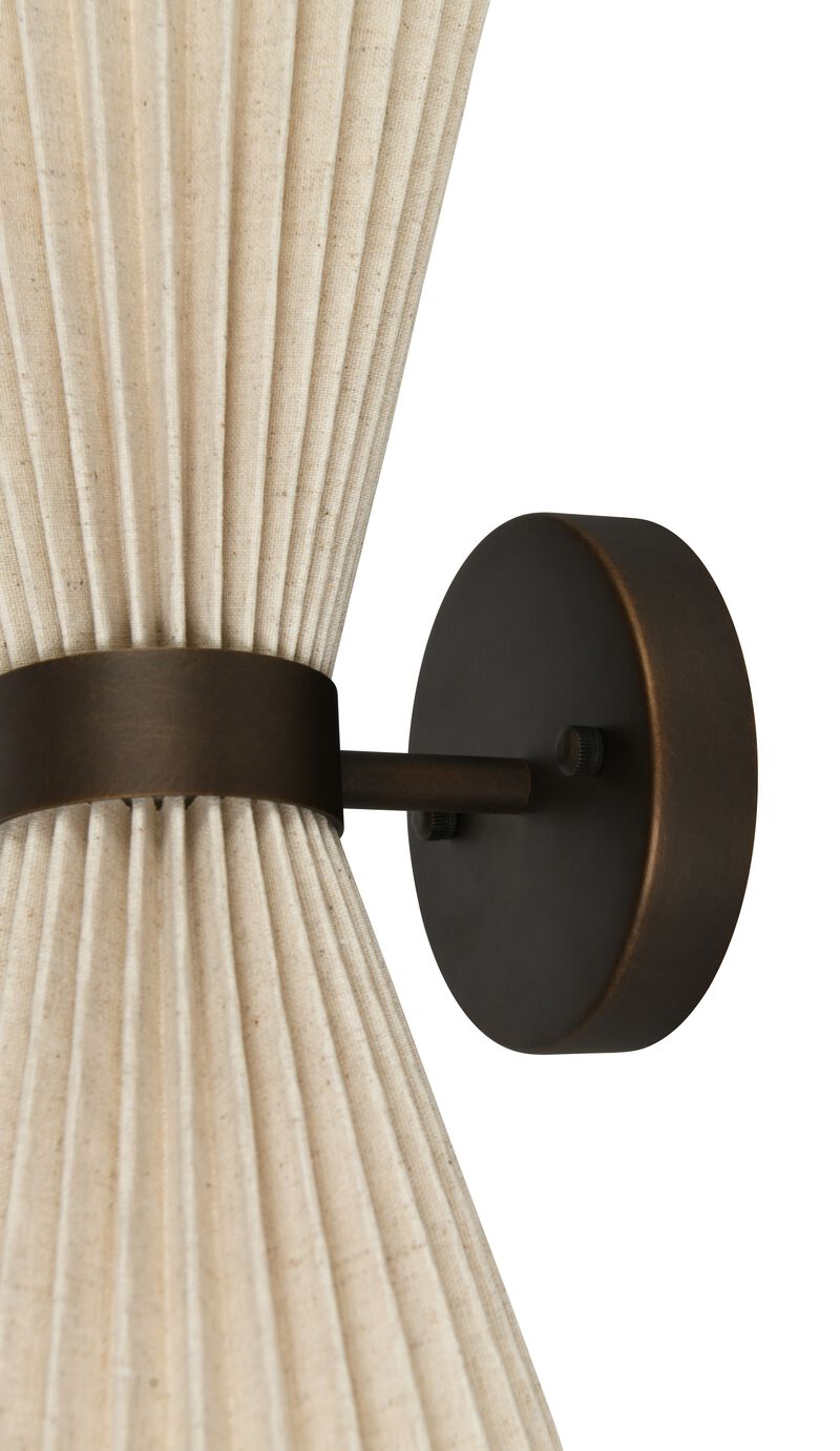 Beacon Lighting Amore 2-Light Wall Sconce with Linen Shades Modern Wall Lighting Fixture image number 2