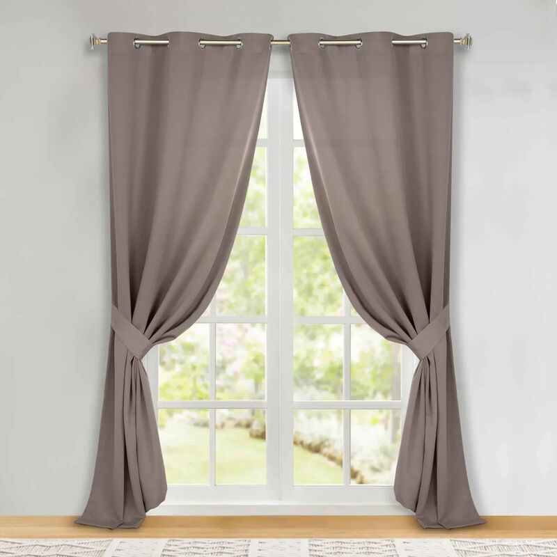 Set of 2 Classic Modern Room Darkening Blackout Curtains image number 1
