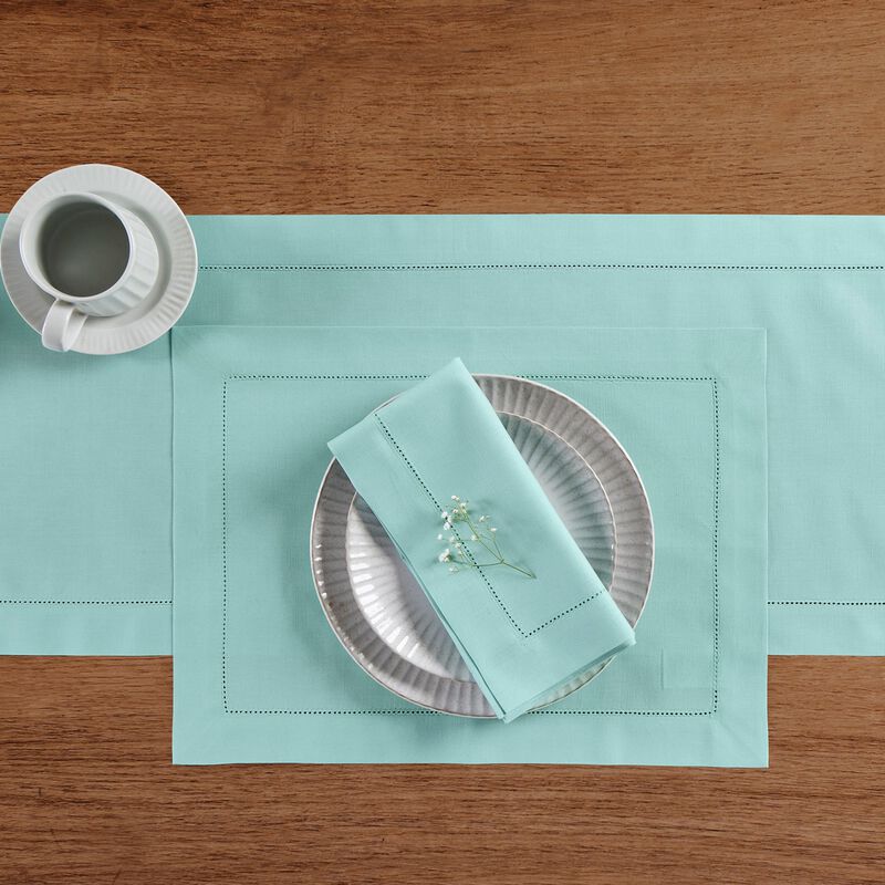 Solino Home Cotton Linen Hemstitch Dinner Napkins &ndash; Set of 6, 20 x 20 in, Machine Washable, Holiday and Everyday Dining