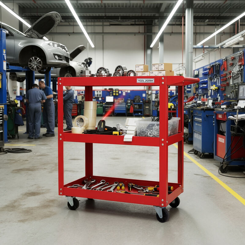 ELEMENT ACE Heavy Duty 3-Shelf Rolling Utility Service Cart with 200LBS Load Capacity, 360&deg; Swivel Wheels, Ergonomic Handle for Garage, Warehouse, Workshop Storage image number 6