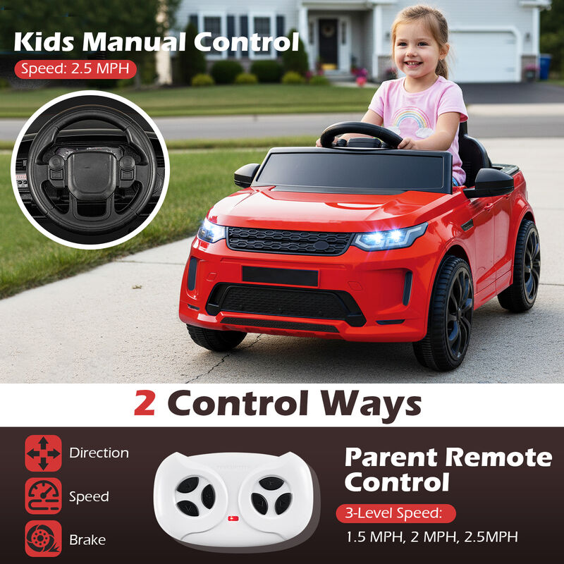 12V Kids Ride On Car with Remote Control, LED Lights, Music and Safety Belt image number 4
