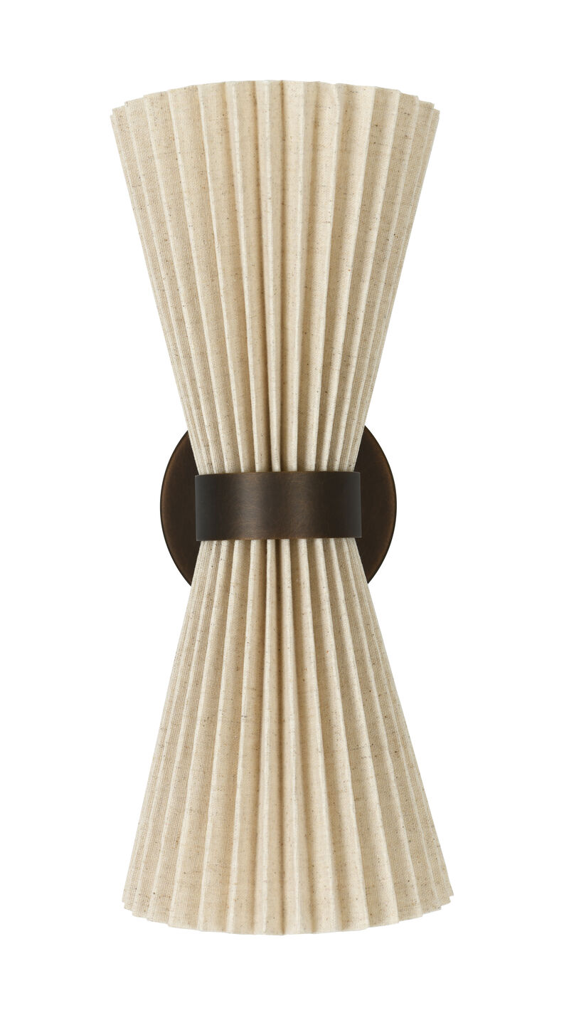 Beacon Lighting Amore 2-Light Wall Sconce with Linen Shades Modern Wall Lighting Fixture image number 9