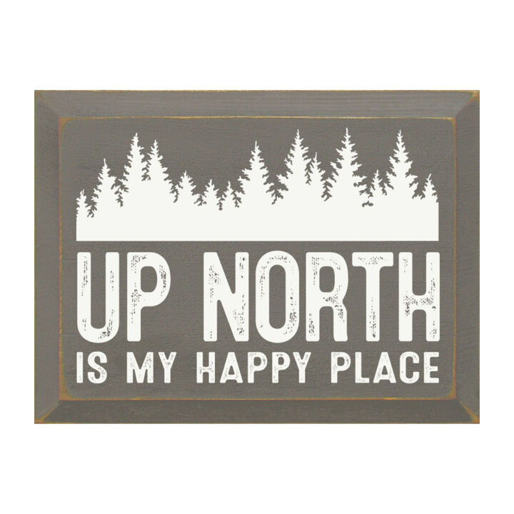 Up North Is My Happy Place Farmhouse Wood Wall Hanging Decor