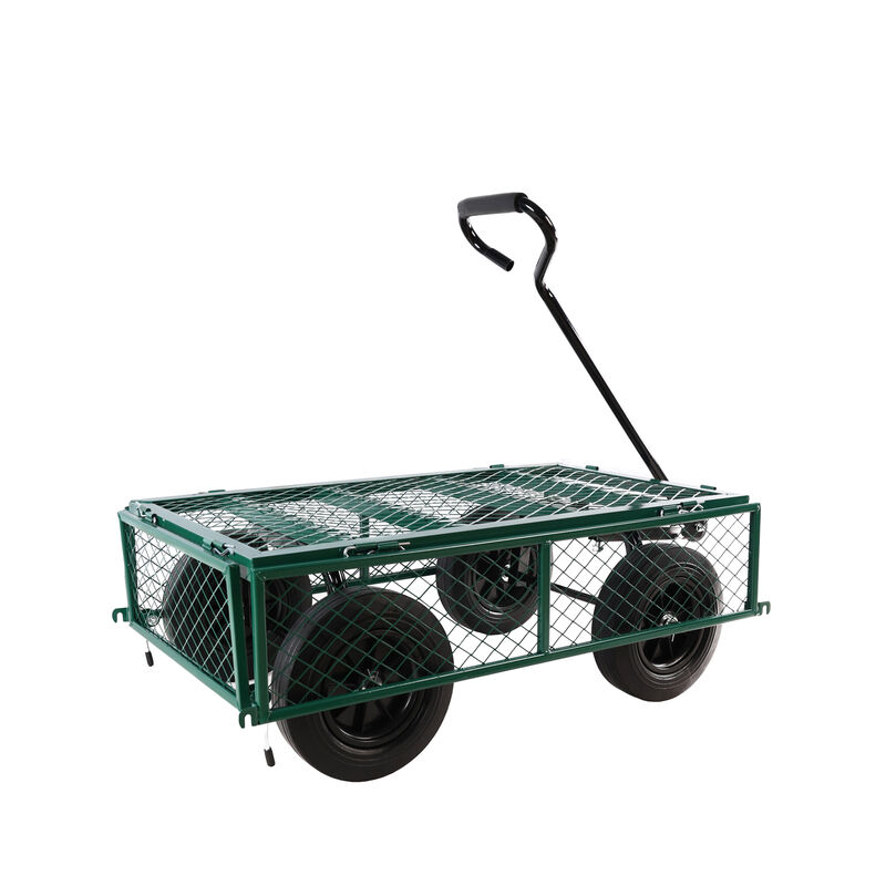Solid Wheel Tools Cart Wagon, Garden Cart for Effortless Firewood and Heavy Duty Transport