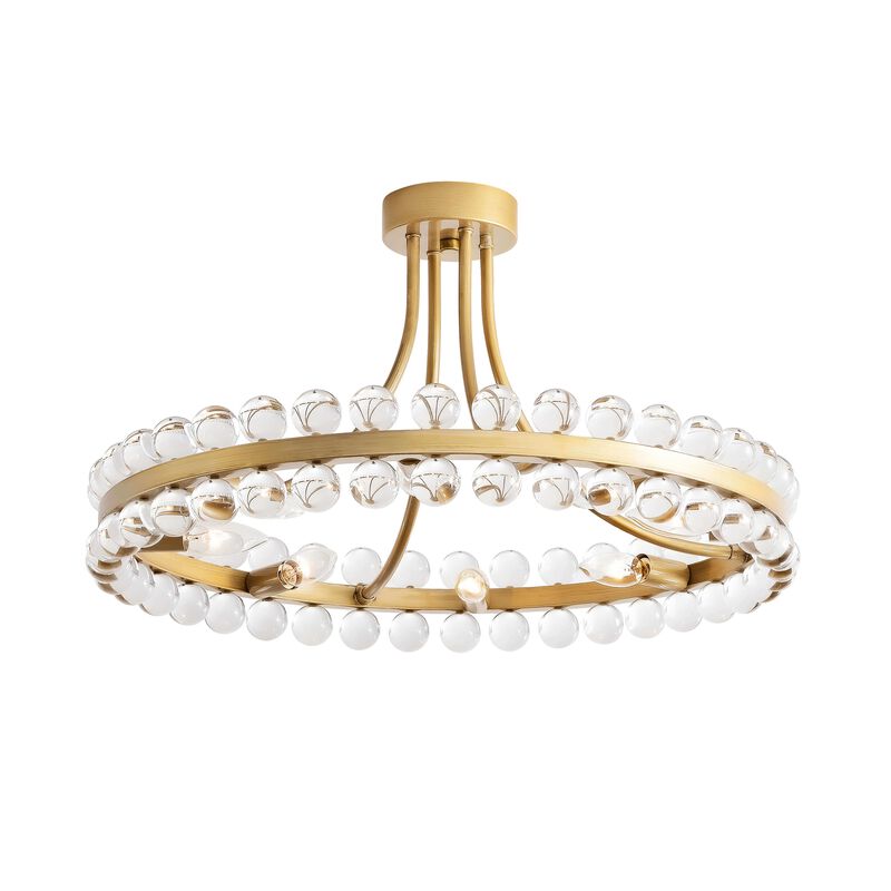 Esme 8-Light Wagon Wheel Crystal Semi-Flush Mount image number 0