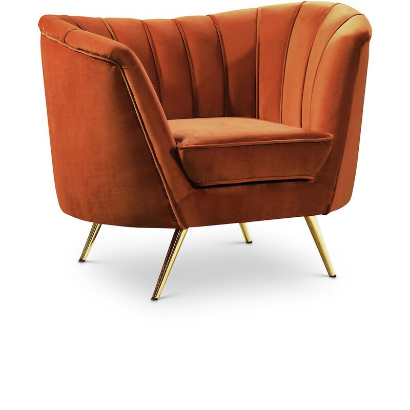 Meridian Furniture Margo Cognac Velvet Chair