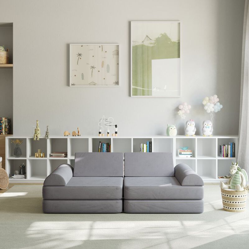 Flash Furniture 56" Modular Kids Play Couch with 6 Soft Foam Sectional Sofa Pieces image number 8