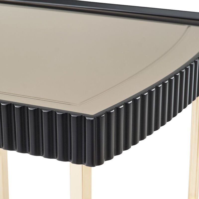 Michael Amini Lisbon Side Table - Silken Matte Black
