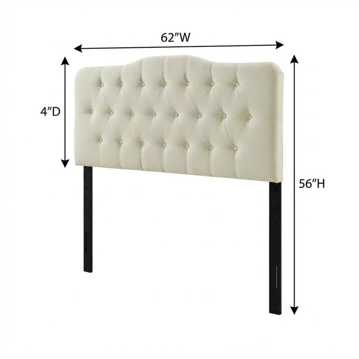 Upholstered Queen Fabric Headboard with Padded Design and Sturdy Construction