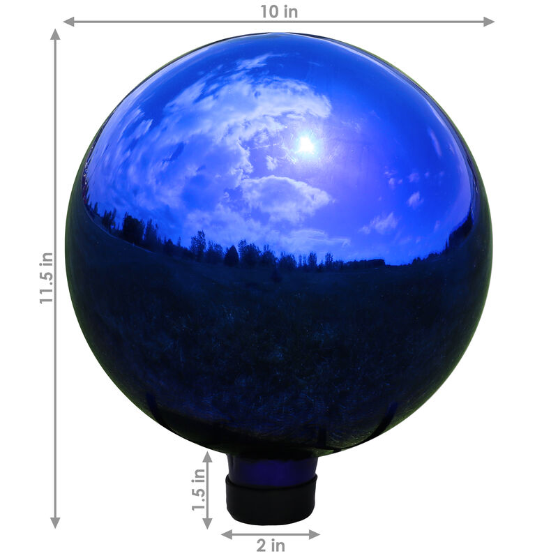 Sunnydaze Blue Mirrored Surface Gazing Globe - 10 in image number 4