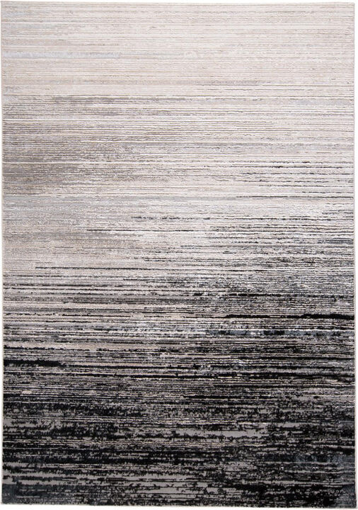 4 X 6 Black And Dark gray Abstract Area Rug