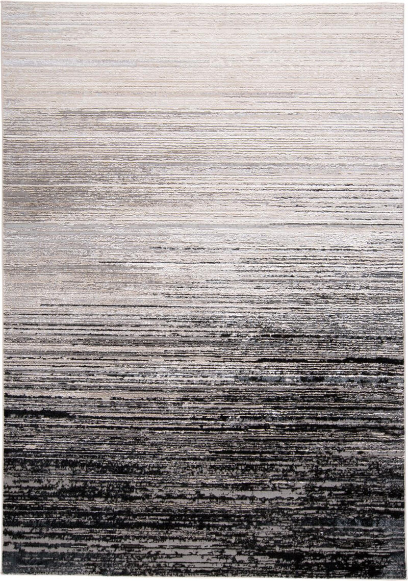 4 X 6 Black And Dark gray Abstract Area Rug image number 0