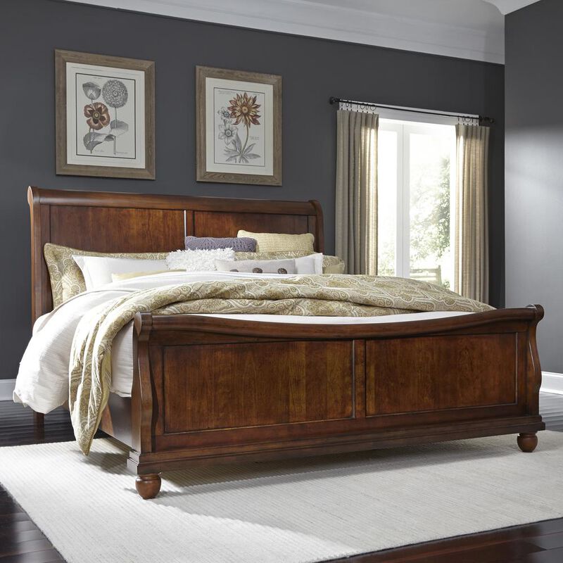 Liberty Furniture Rustic Traditions Queen Sleigh Bed in Rustic Cherry image number 3