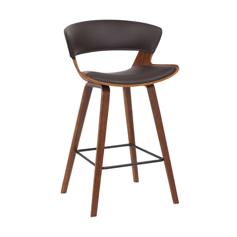 Jagger Modern  Wood and Faux Leather Counter Height Barstool