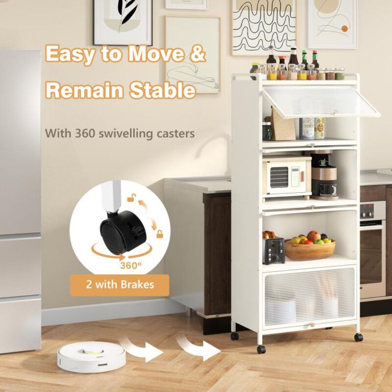 Hivvago 5-Tier Kitchen Baker's Rack with Flip-up PC Doors