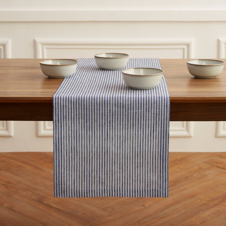 Solino Home 100% Pure Linen Table Runner - Narrow Stripe