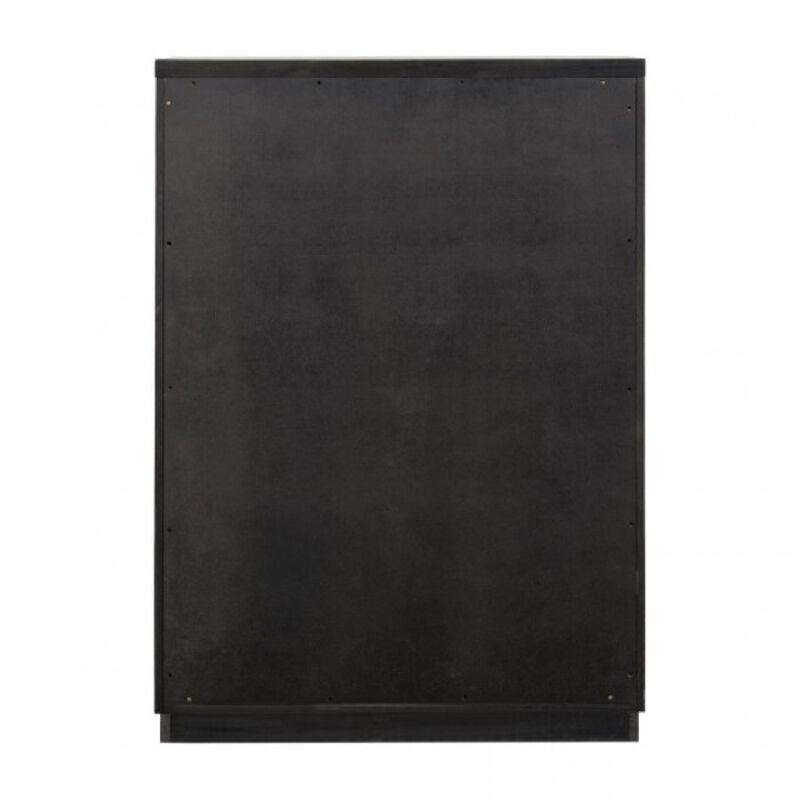 Zoko Tall Dresser Chest, 5 Drawers, Textured Metal Accents, Ash Gray - Benzara