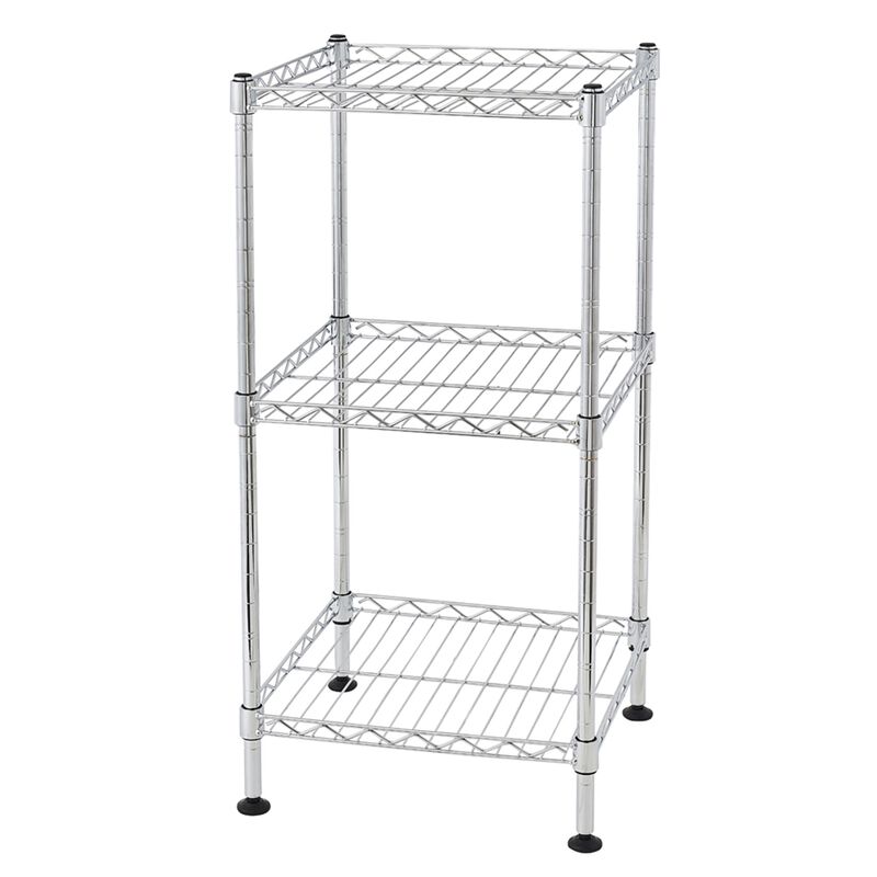 3-Tier Steel Wire Shelving Unit, Freestanding Storage Rack for Home image number 0