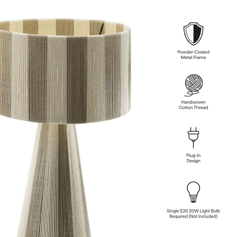 Renae Handwoven Cotton Thread Striped Table Lamp image number 1
