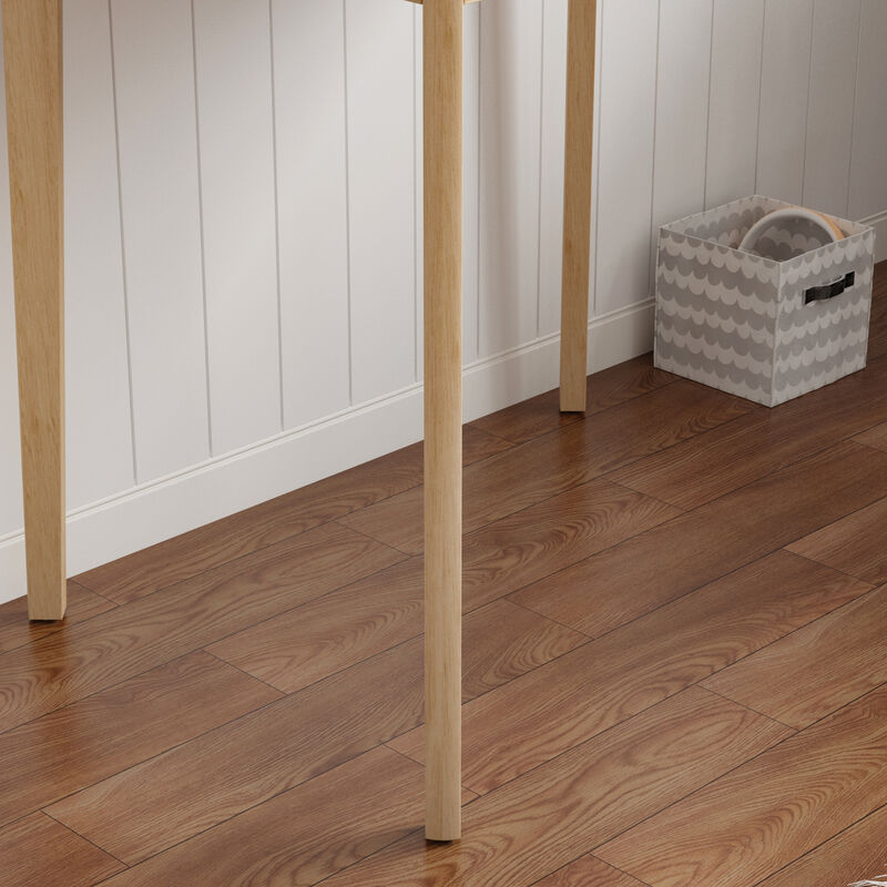 FUFU&GAGA Expandable Office Desk, Modern Folding Desk with Eco-Friendly Rubberwood Legs, (47.2" L x 31.5" W x 29.3" H) ,White