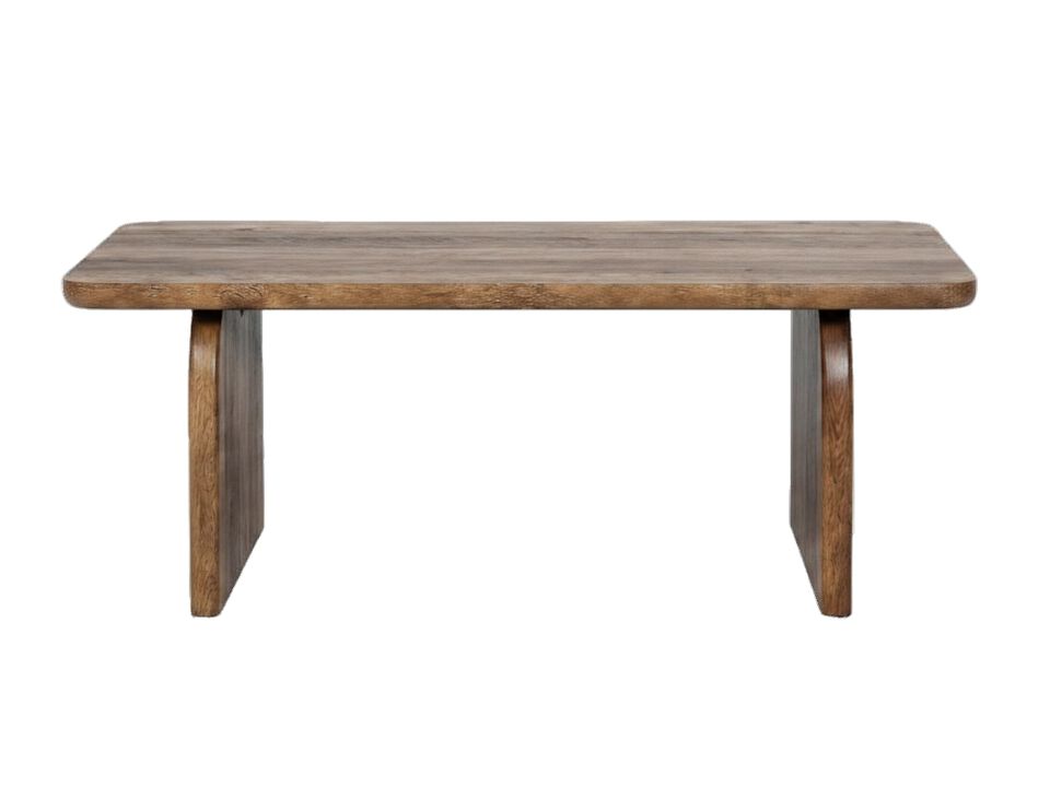 Rustic Coffee Table with Rounded Edges, Spacious Top & Modern Farmhouse Style
