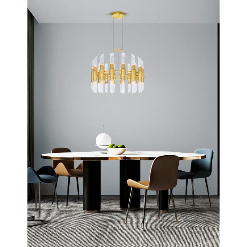Croissant 32 Light Chandelier With Satin Gold Finish