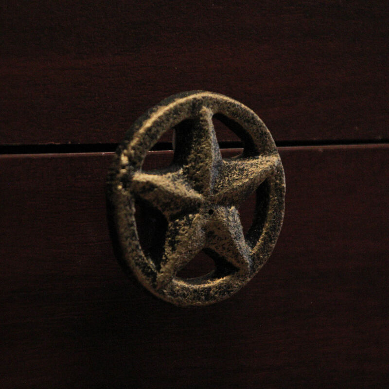 Set of 12 Antique Gold Western Star Cast Iron Cabinet Knobs or Drawer Pulls - 2 Inch Diameter - Easy Install - Enhance Your Drawers with Classic Charm image number 6