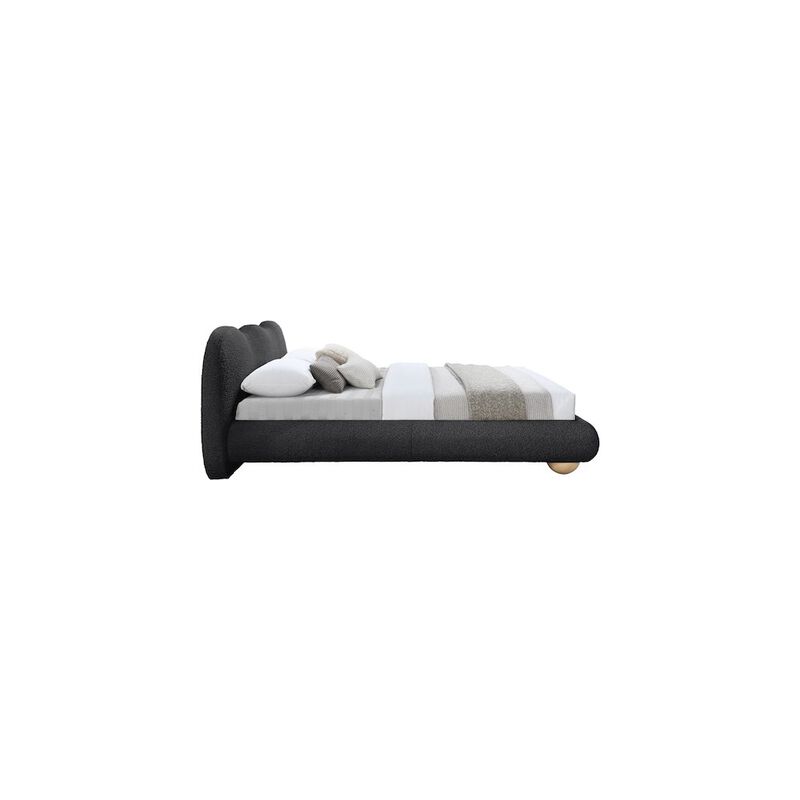 Meridian Furniture Hyde Black Boucle Fabric Queen Bed