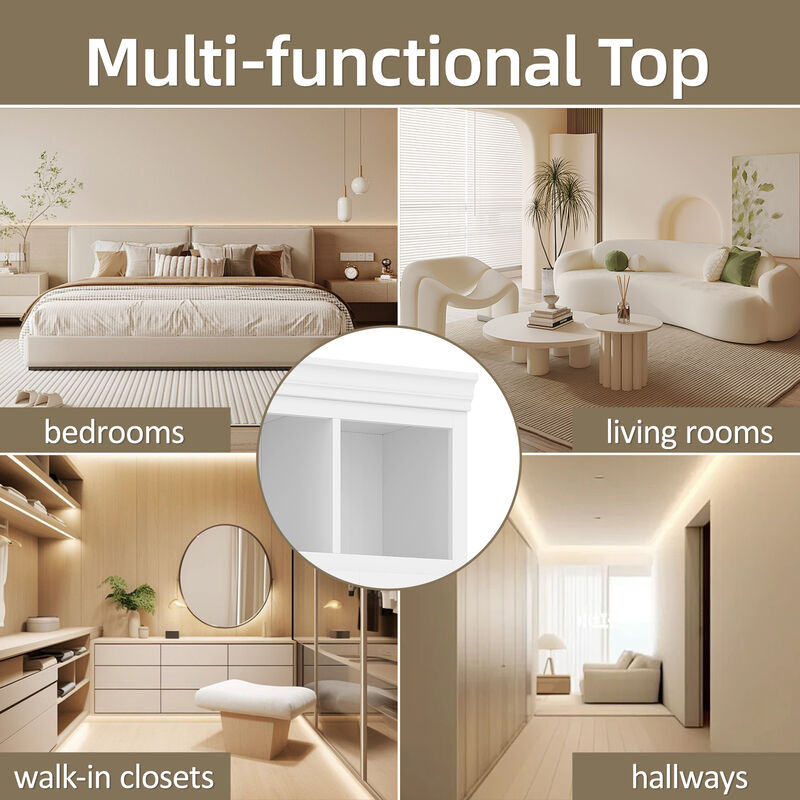 Merax Modern Hall Tree with Bench 5 Storage Cubbies Adjustable Shelves  Organizer Cabinet