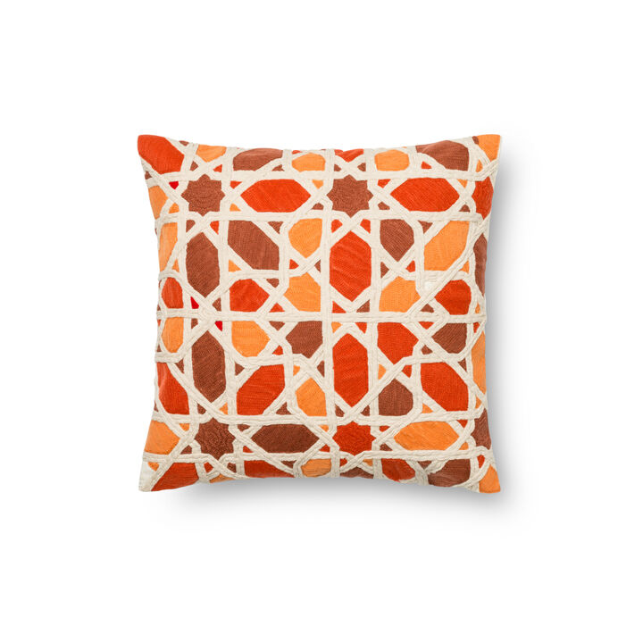P0301 Orange/Red 18"x18" Down Pillow