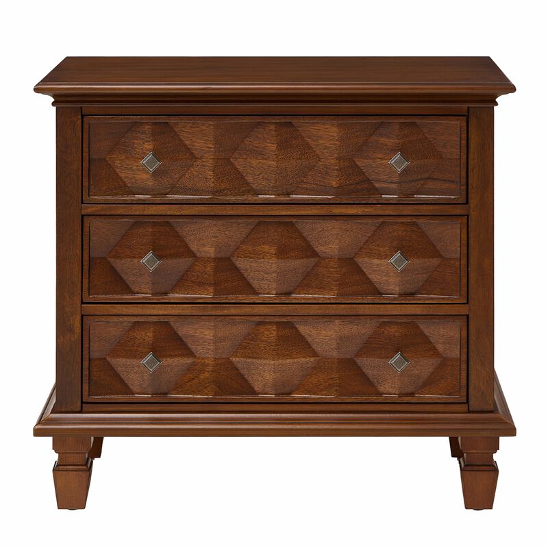 Nufwor Built‑in Charging Station Farmhouse 3‑Drawer Nightstand image number 0