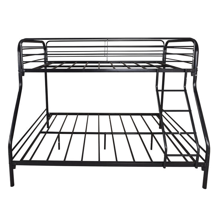 Hivvago Heavy Duty Full Metal Easy Assembly Bunk Bed Frame with Guardrail and Stairs