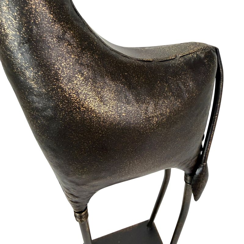 Gazelle Statue Abstract Bronze Metal Sculpture 31 In Tall Floor Decor image number 3