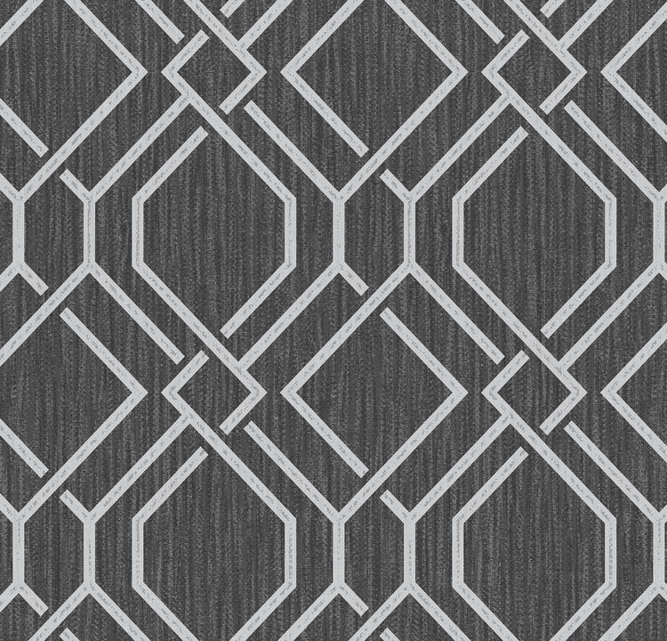 Frege Charcoal Trellis Wallpaper (Set of 2)
