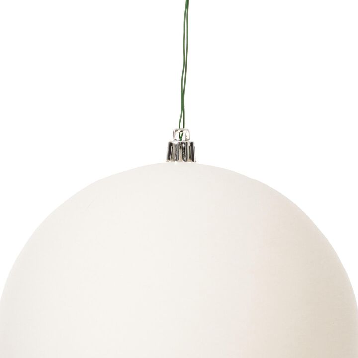 Vickerman 6" White 4-Finish Ball Ornament Assortment - 4 per Box - Matte, Shiny, Glitter, Sequin - Reliable and Durable - Perfect Christmas Ornaments - White Christmas Decor