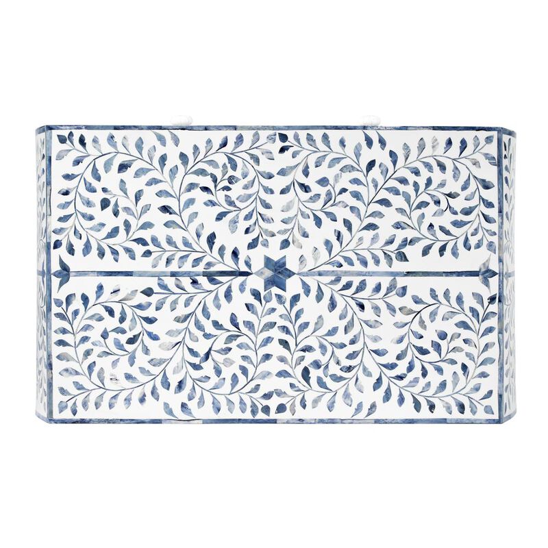 Butler Specialty Trubadur and Bone Inlay 3 Drawer Chest, White and Blue image number 6