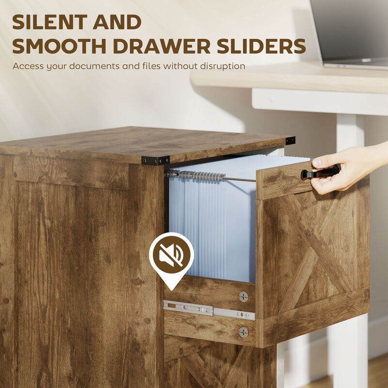 Hivvago Rustic 2-Drawer Vertical Filing Cabinet for Home or Office image number 6