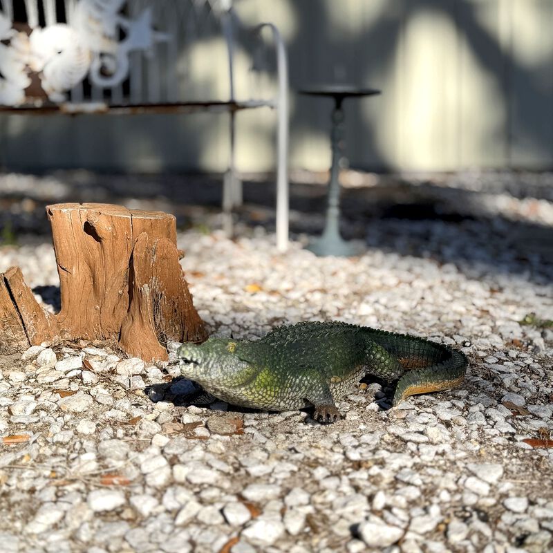 Alligator Statue Realistic Green Resin Outdoor Garden Figure 21 Inch image number 7