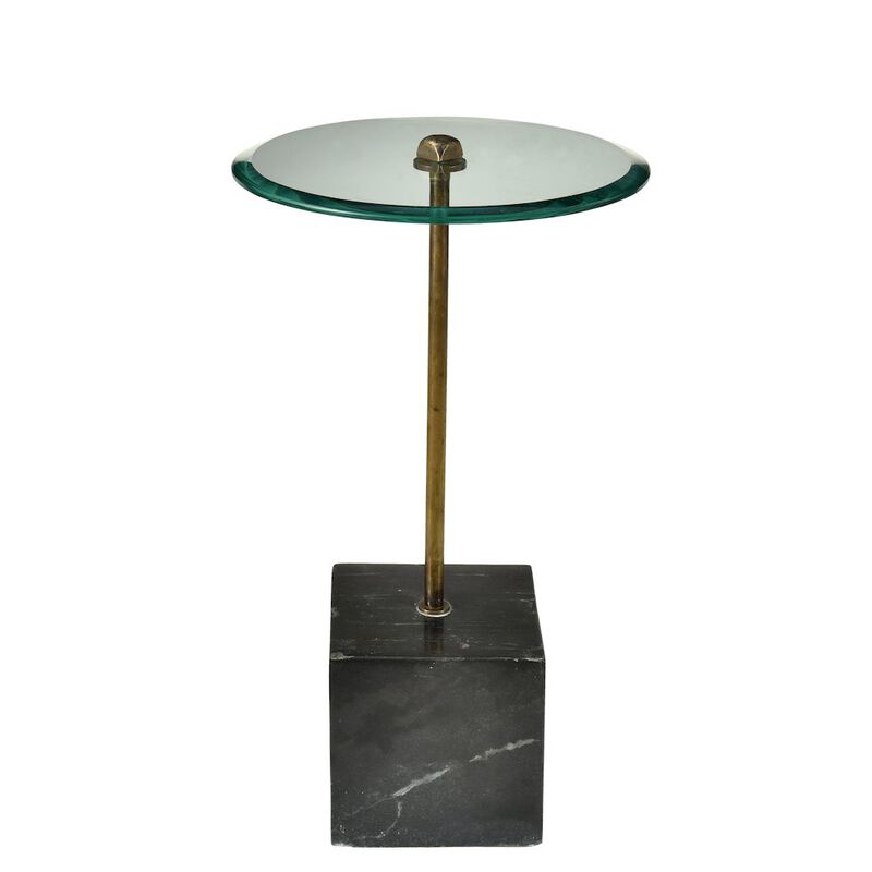 Modern Orlando Agua Glass Top Occasional Table