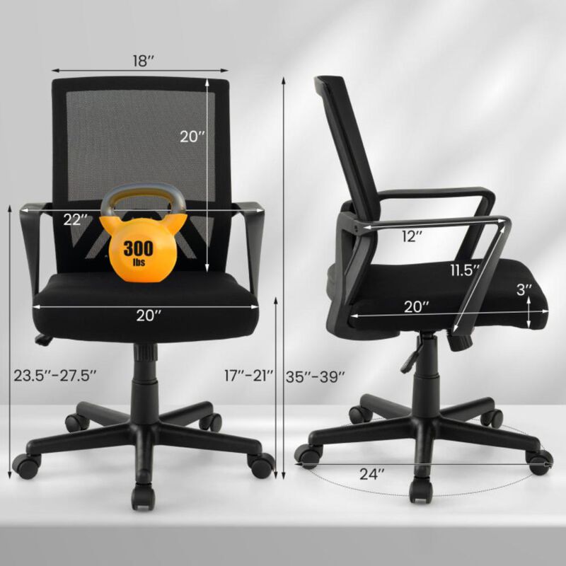 Hivvago Ergonomic Desk Chair with Lumbar Support and Rocking Function