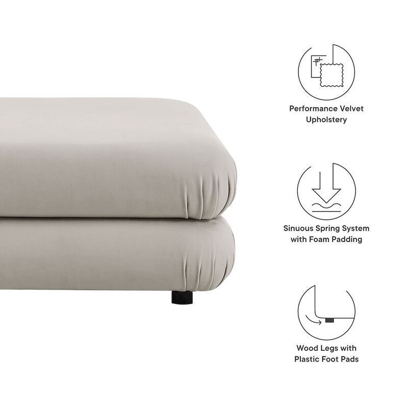 Jubilee Modular Performance Velvet Ottoman image number 1