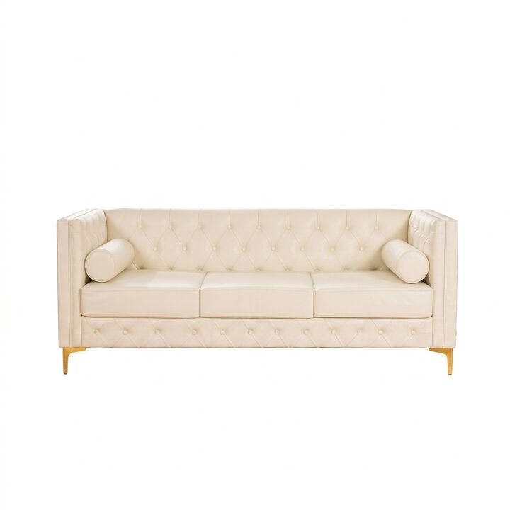 Drujep 78.5" Faux Leather Sofa
