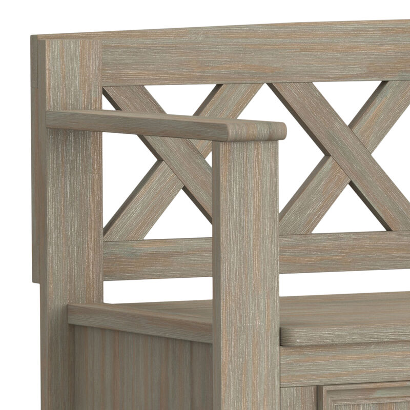 Amherst 48 inch Wide Solid Wood Transitional Entryway Bench in Distressed Grey image number 6